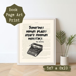 Stephen King Book Page Art Print, Printable Art Print, Poe Wall Art, Book Lover Art Print, Art Print, Bookish Decor, The Shining Art Print