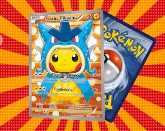 Custom-Made Poncho Pikachu Card