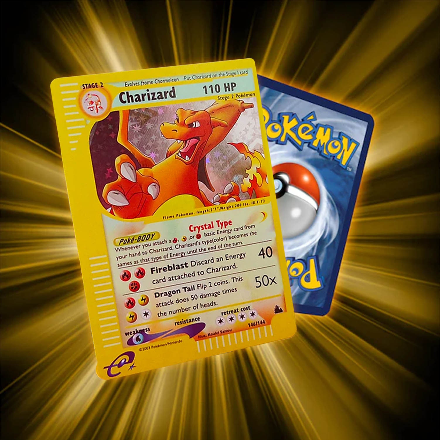 Charizard Skyridge Holographic Custom Made Pokemon Card Etsy