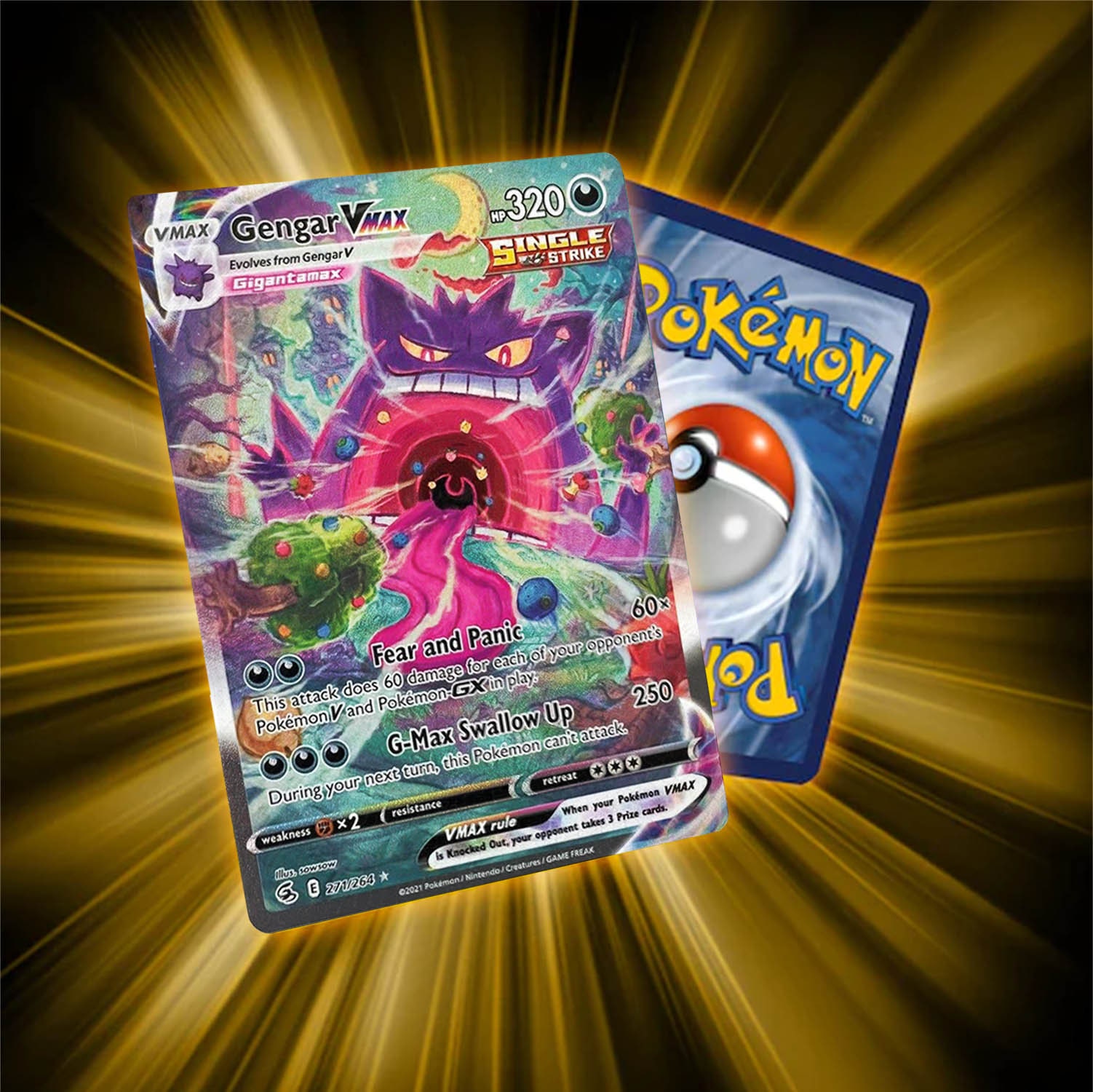 Carta Pokémon Gengar Vmax Full Art Alternativa Golpe Fusão - Escorrega o  Preço