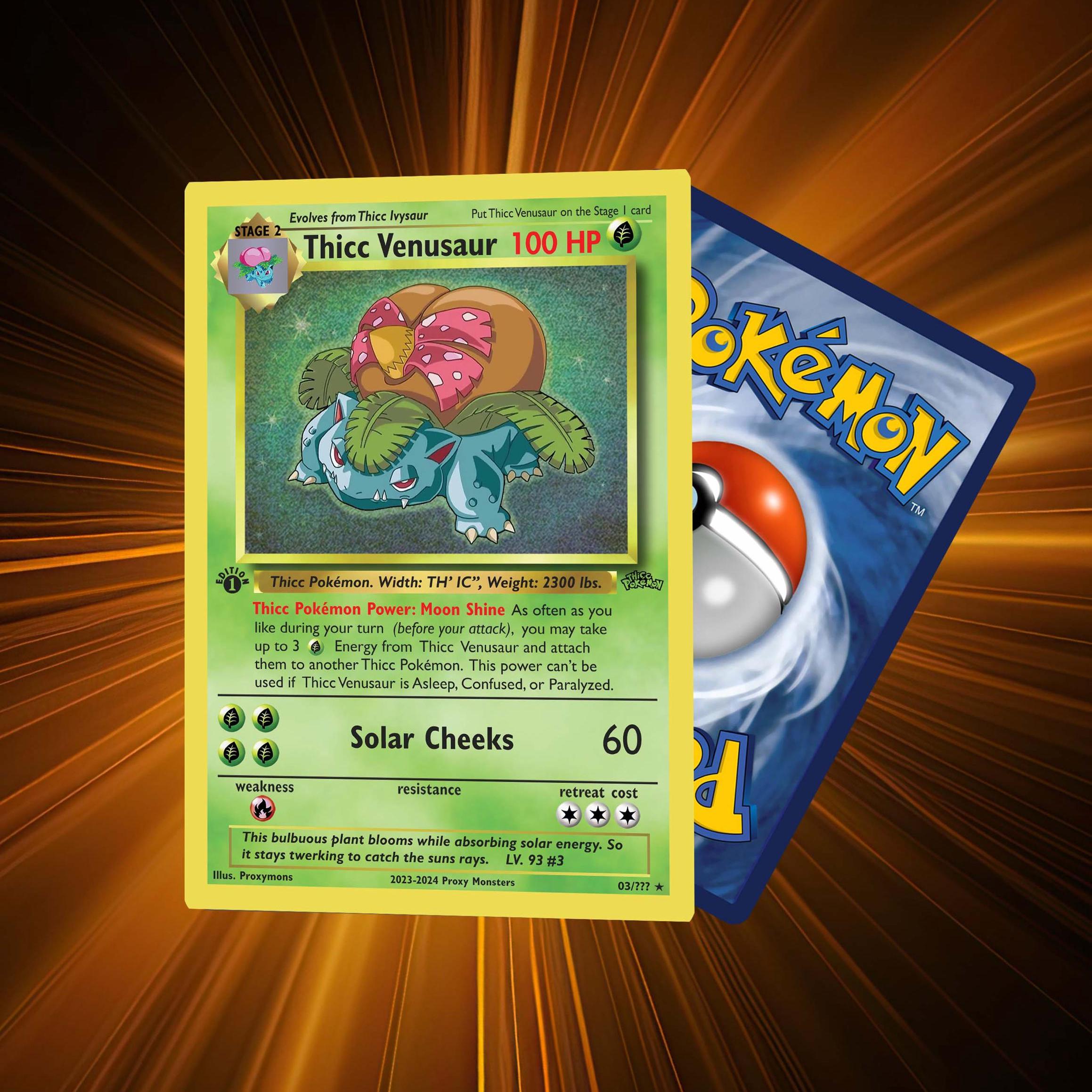 Pokemon Card Thicc S - Humorous Big Butt Pokemon Parody Cards (Ungraded)  Big Charizard