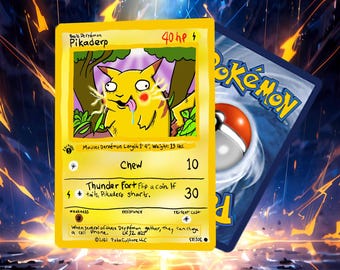 Custom-Made Derpy Pikachu Card