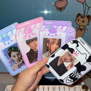 Niedliche Tiermilchtüte KPOP Fotokarte PC Halter Schlüsselanhänger | 40%+ Rabatt - Begrenzt auf Lager