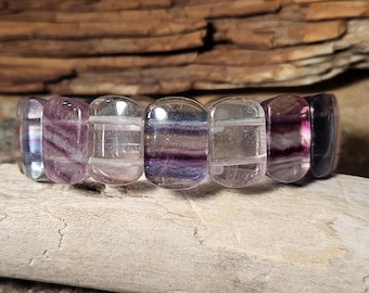 Natural Fluorite Stretch Bangle Bracelet