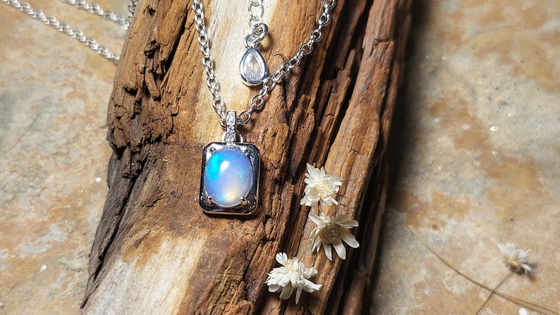 Fire Opal Pendant Necklace - Etsy