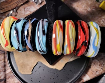 Munano Handmade Glass Cuff Colorful Bohemian Bangles