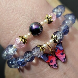 Beautiful Butterfly Glass Bracelet Sets