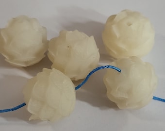 1 PCS 22MM Natural Bodhi Root Handcrafted Beads Lotus Flower