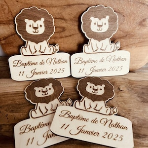 Personalized engraved wooden baptism, birth, birthday, wedding announcement.