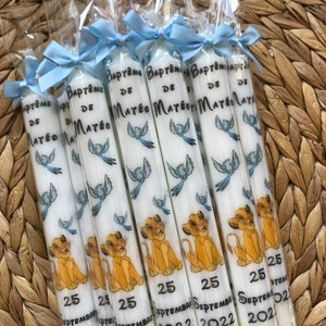 Personalized Lion King Christening Candle