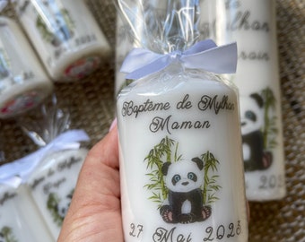 Bougie de baptême personnalisée Panda