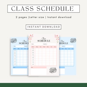 Digitale lesroosterplanner, afdrukbaar rooster, lessjabloon, lesrooster, blokschema, onderwijs, collegemateriaal,