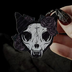 Sticker Crâne de chat - Rose Bloom