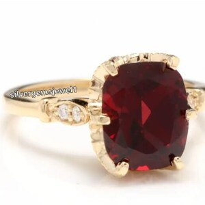 real natural garnet ring Silver Ring 925 Sterling Real Silver Octagon Gemstone Silver Ring Boho And Hippi Silver ring Girls Silver Ring