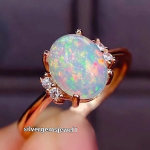 Oval opal ring  925 stealing ring girls & women ring solid silver ring solitaire ring veleantine ring wedding ring birthday ring