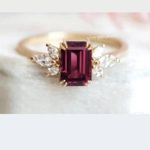 ruby red ring octagon ring 925 Sterling Silver Ring girls & women ring Exclusive Jewelry Handmade Ring Solid Silver Ring VELEANTIN GIFT