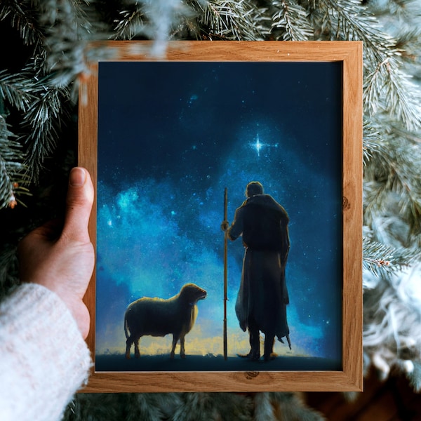 Nativity prints, Christmas downloadable prints, shepherd, Christmas prints, Christmas wall decor, DIGITAL ART download, Star of David