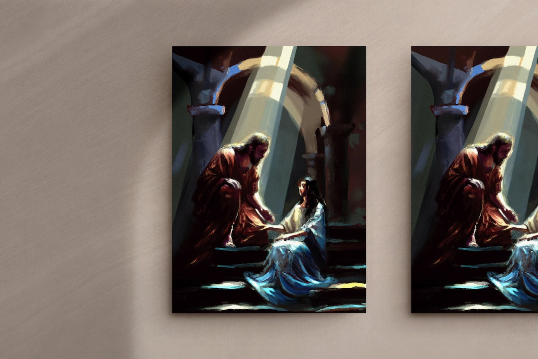 The Saviors Healing Touch Gospel Art Print Digital Download Jesus ...