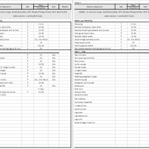 Gym Training 8 Week Program Template