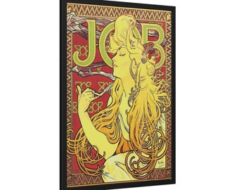 Vintage französisches Werbeplakat von Alphonse Mucha | Hochwertiger gerahmter Druck 40" x 28"