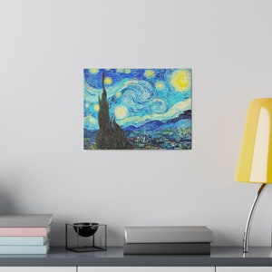 Sternennacht von Vincent Van Gogh Leinwand Kunstwerk Handgefertigte Reproduktion Atemberaubende Dekoration Bild 8