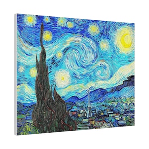 Sternennacht von Vincent Van Gogh Leinwand Kunstwerk Handgefertigte Reproduktion Atemberaubende Dekoration Bild 1
