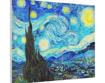 Starry Night by Vincent Van Gogh Canvas Artwork | Handcrafted Reproduction | Stunning Home Decor"