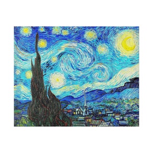 Sternennacht von Vincent Van Gogh Leinwand Kunstwerk Handgefertigte Reproduktion Atemberaubende Dekoration Bild 2