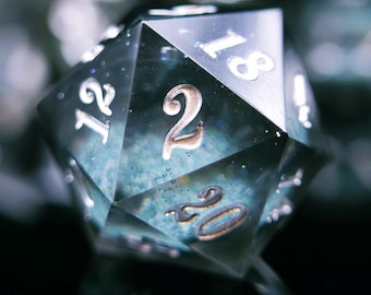 Personalized Space Gray Glitter DND Dice Set | Order Dice and Get a Free Personalized Dice Bag | Dungeons and Dragons | dnd dice
