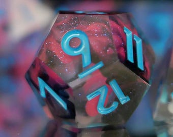 Personalized Nebula Dnd Dice | Order Dice and Get a Free Personalized Dice Bag | Polyhedral Dice Resin Dice Set | Dungeons and Dragons