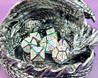 Personalized Metal solids Dice Set | Order Dice and Get a Free Personalized Dice Bag | Cthulhu Dice | Dungeons and Dragons | dnd dice | d&d