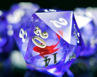 Personalized Purple Resin Dice Set | Order Dice and Get a Free Personalized Dice Bag | Dungeons and Dragons | dnd dice