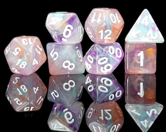Personalized Purple & Blue DND Dice Set | Order Dice and Get a Free Personalized Dice Bag | Halloween Dice | Dungeons and Dragons |dnd dice