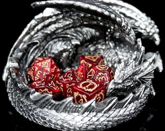 Personalized Red Dragon DND Dice Set | Order Dice and Get a Free Personalized Dice Bag | Dungeons and Dragons | dnd dice |d&d