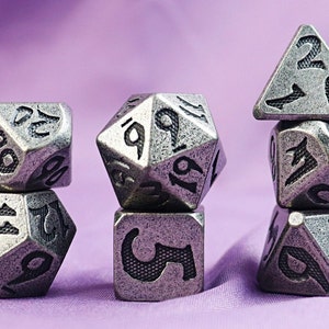 Metal solids Dice Set | Frosted metal | Dungeons and Dragons | MTG Tabletop Game Dice | dnd dice | d&d dice