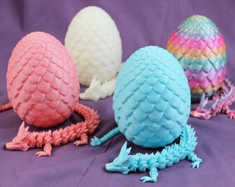 Easter Egg Hunt 3D Print Crystal Dragon / candy color / movable / fidget gem dragon / Loong