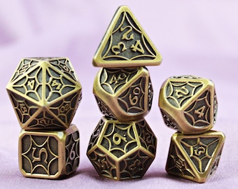 Metal solids Dice Set | Vintage Style | Dungeons and Dragons | MTG Tabletop Game Dice | dnd dice | d&d dice