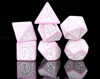 Personalized Pink DND Dice Set | Order Dice and Get a Free Personalized Dice Bag | Dungeons and Dragons | dnd dice | d&d dice