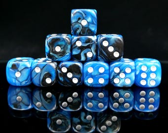 Handmade 16mm D6 Pip Dice, Multi Color 6 Sided Dice for Board Games, Wargaming, DnD, Order 10 Dices and Get a Free Personalized Dice Bag