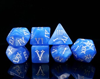 Handmade Roman numerals Acrylic Dice Set | Order Dice and Get a Free Personalized Dice Bag | Dungeons and Dragons | dnd dice