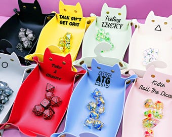 Personalized  Dices Tray | Leather Tray | Storage Tray | Dungeons and Dragons