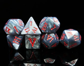 Handmade Roman numerals Acrylic Dice Set | Order Dice and Get a Free Personalized Dice Bag | Dungeons and Dragons | dnd dice