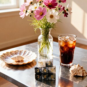 Personalized D6 Dice – Black & White, Gold Numbered Six-Sided Dice, Order 10 Dices and Get a Free Personalized Dice Bag