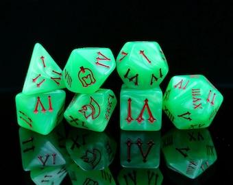 Handmade Roman numerals Acrylic Dice Set | Order Dice and Get a Free Personalized Dice Bag | Dungeons and Dragons | dnd dice
