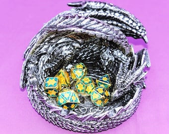 Personalized Metal solids Dice Set | Order Dice and Get a Free Personalized Dice Bag | Middle Ages Style | Dungeons and Dragons