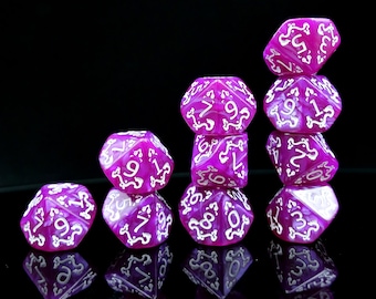 Personalized D10 Dice – Purple, Ten-Sided Dice, Order 10 Dices and Get a Free Personalized Dice Bag