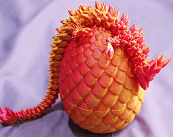 Easter Egg Hunt 3D Print Crystal Dragon / dazzling / movable / fidget gem dragon / Loong