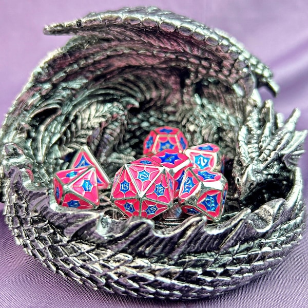 Personalized Metal solids Dice Set | Order Dice and Get a Free Personalized Dice Bag | Cthulhu Dice | Dungeons and Dragons | dnd dice | d&d