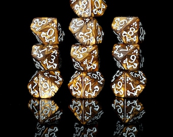 Personalized D10 Dice – Gold, Ten-Sided Dice, Order 10 Dices and Get a Free Personalized Dice Bag