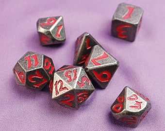 Zestaw kostek metalowych | Dungeons and Dragons | Kostki do gier planszowych MTG | kostki dnd | kostki d&d